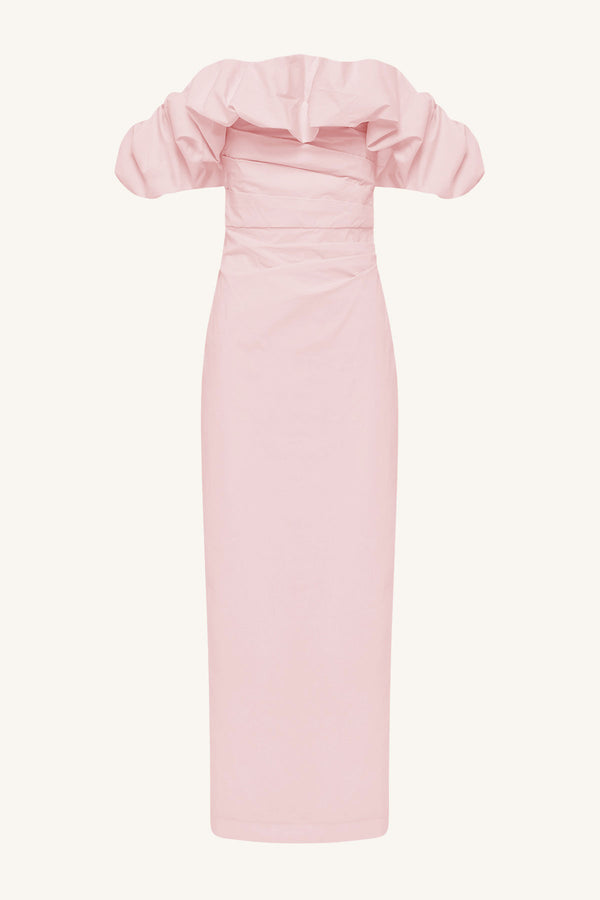 CAMPBELL OFF SHOULDER BUBBLE MAXI DRESS - BALLERINA_G