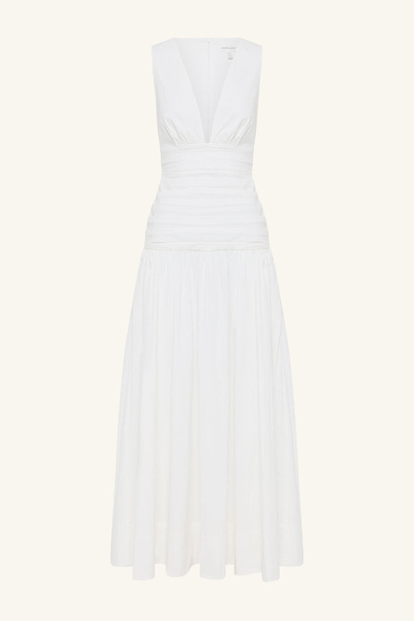 CAMPBELL GATHERED MAXI DRESS - IVORY_G