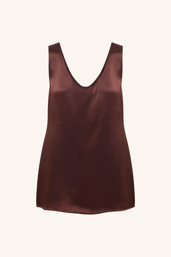 SAVANNA SCOOP NECK TOP - COFFEE_G