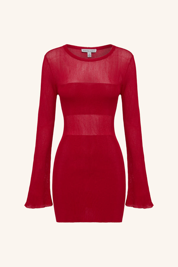 sheer long sleeve mini dress Shona Joy - Rohe Sheer Knit Long Sleeve Mini Dress