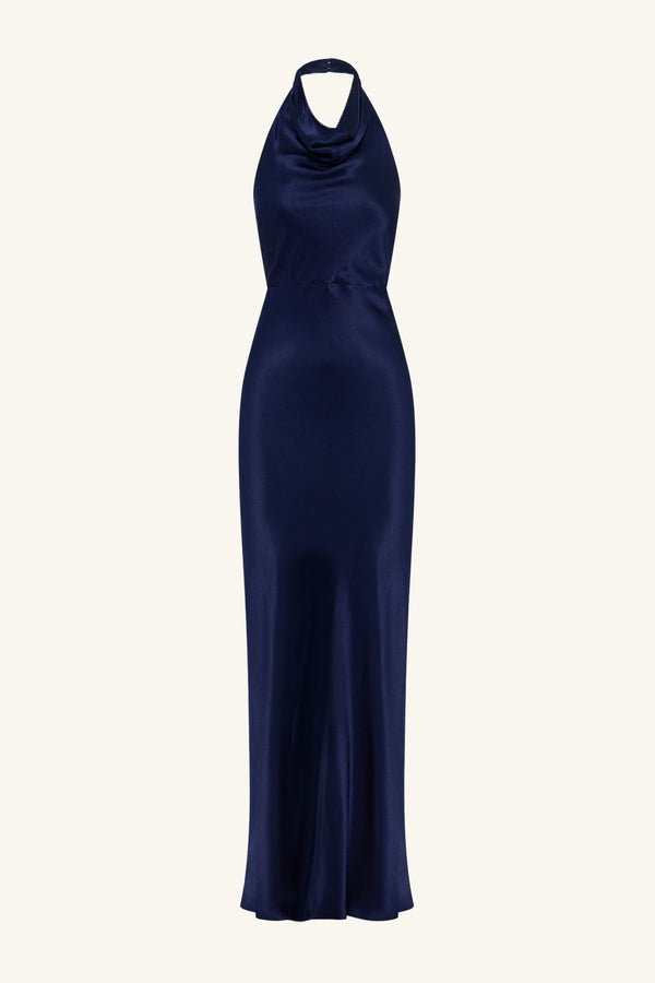 LA LUNE HIGH COWL OPEN BACK MAXI DRESS - MIDNIGHT_G