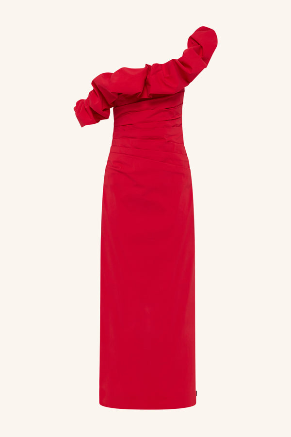 CAMPBELL RUFFLE DRAPED MAXI DRESS - GOJI_G