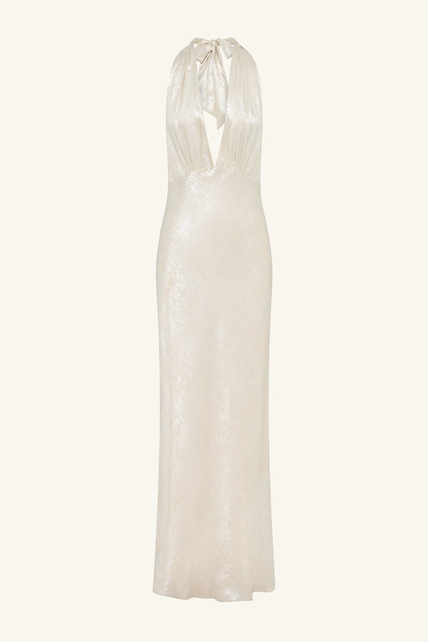 CALDER HALTER NECK MAXI DRESS - BUBBLY_G