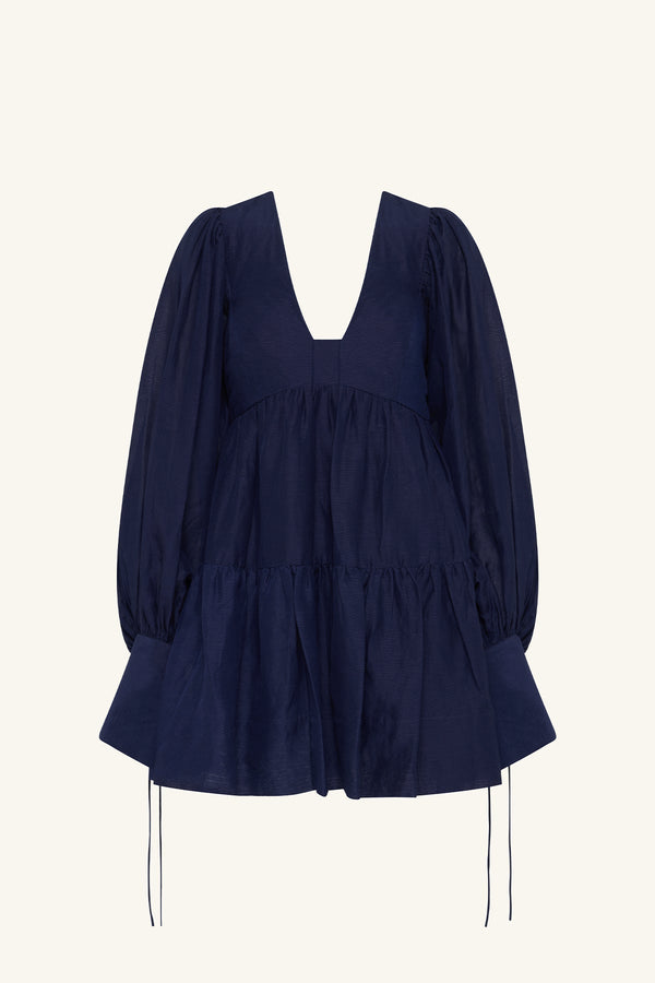 CELESTE LONG SLEEVE MINI DRESS - MIDNIGHT_G