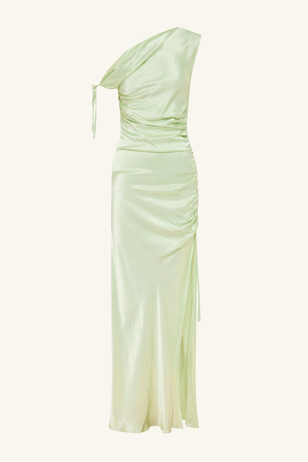 LA LUNE GATHERED MAXI DRESS - KEY LIME_G