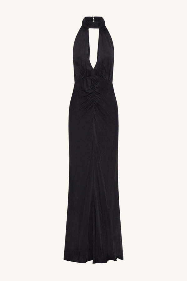 AGNES HALTER NECK MAXI DRESS - BLACK_G