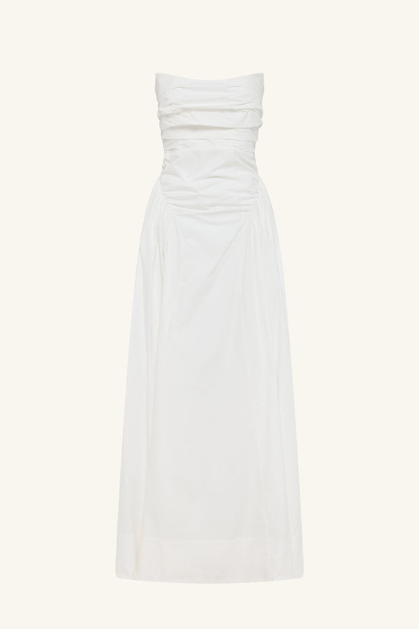 MORTON STRAPLESS PANELLED MAXI DRESS - WHITE_G
