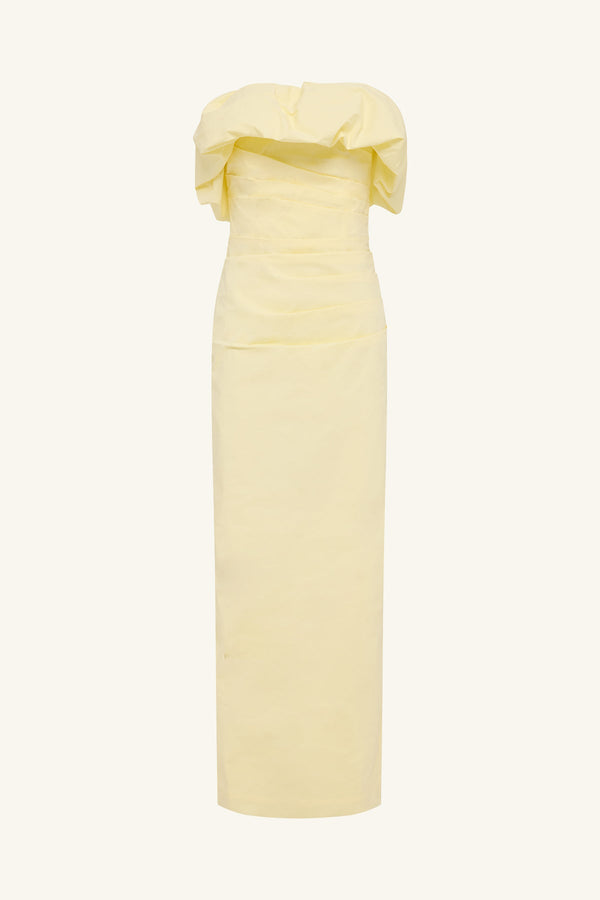 CAMPBELL STRAPLESS BUBBLE MAXI DRESS - LEMONADE_G