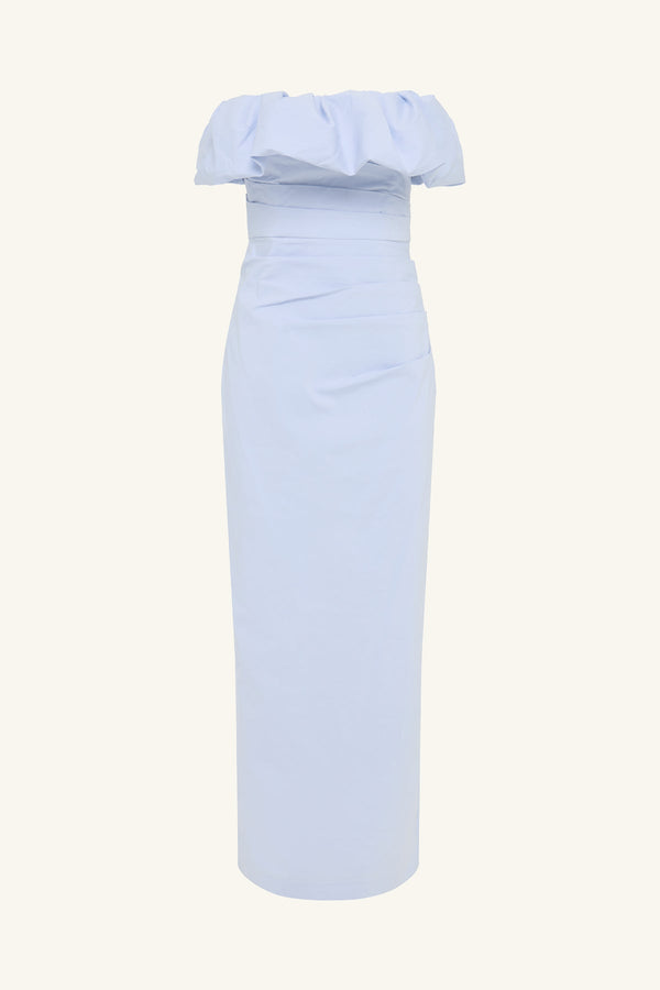 CAMPBELL STRAPLESS BUBBLE MAXI DRESS - CORNFLOWER BLUE_G