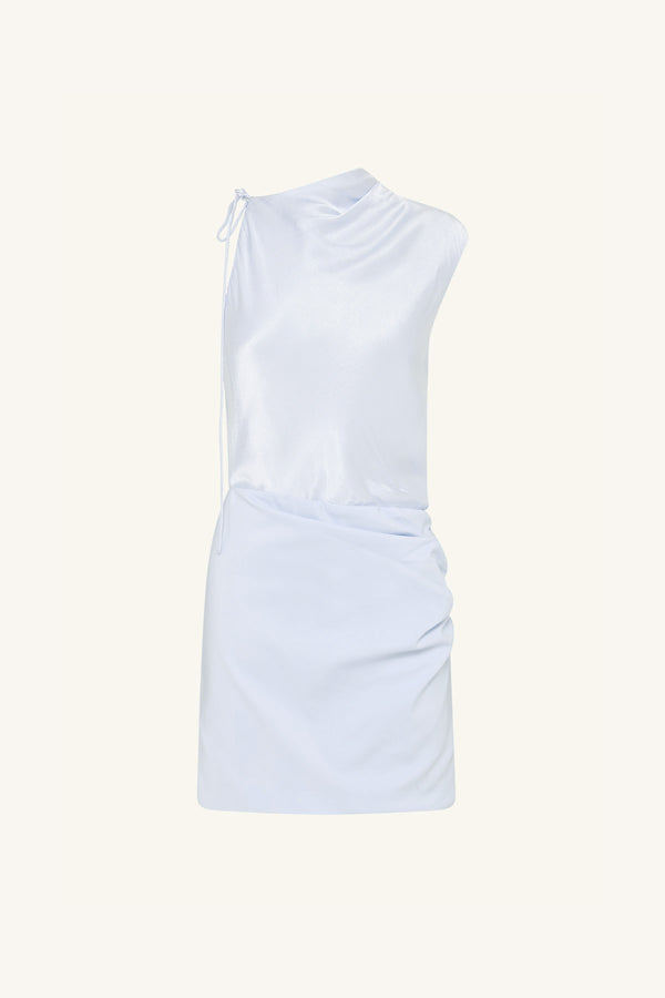 DILLON DRAPED COWL MINI DRESS - SEABREEZE_G