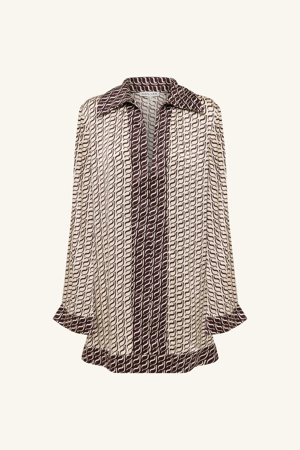 MONOGRAM SILK CONTRAST MINI DRESS_G