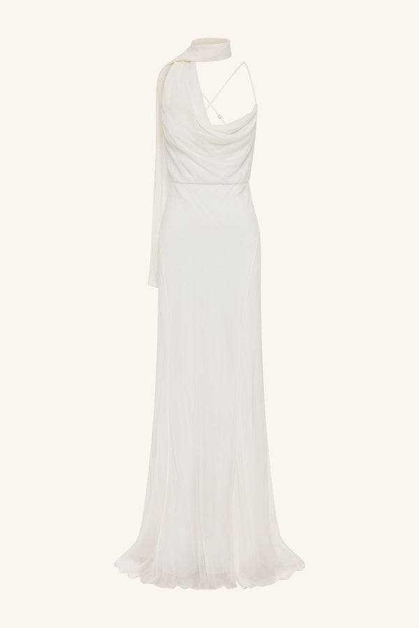 ROMY SCARF MAXI DRESS - IVORY_G