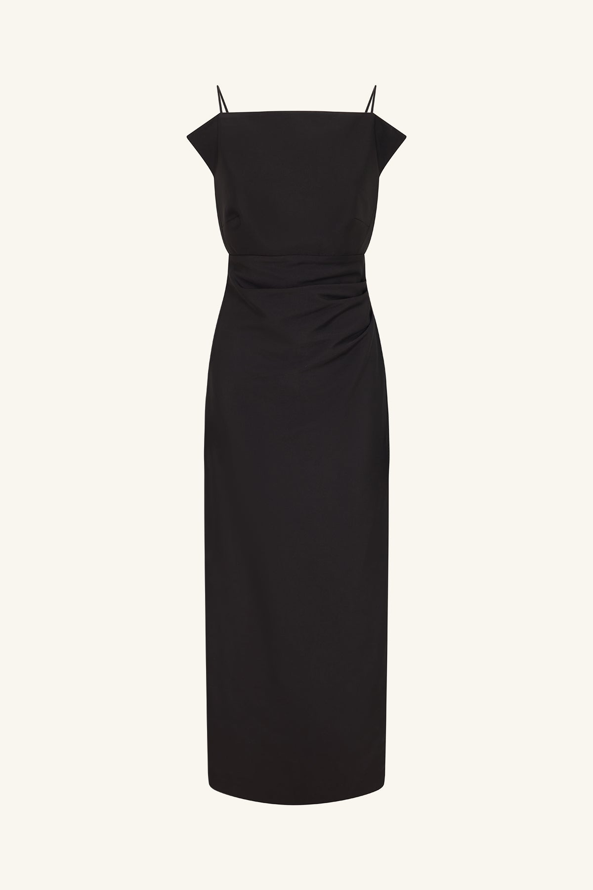 Otis Draped High Neck Midi Dress | Black | Dresses | Shona Joy