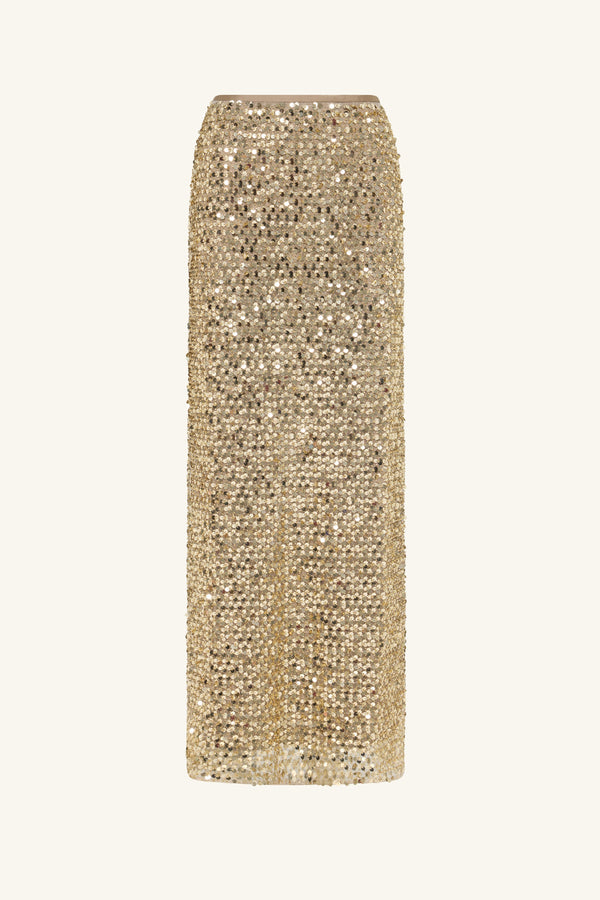 BRIA LOW RISE MAXI SKIRT - GOLD_G
