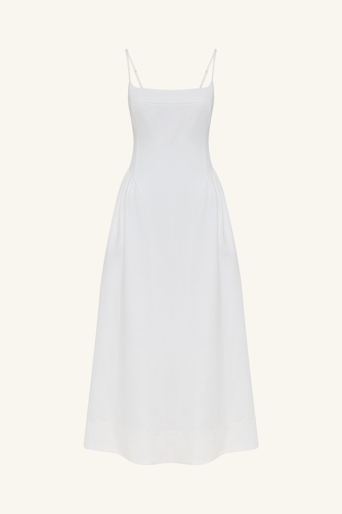 Gigi Square Neck Panelled Midi Dress | Ivory | Dresses | Shona Joy