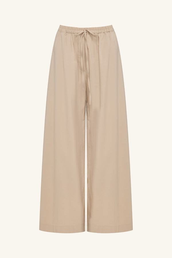 CAMPBELL WIDE LEG PANT - OAT MILK_G