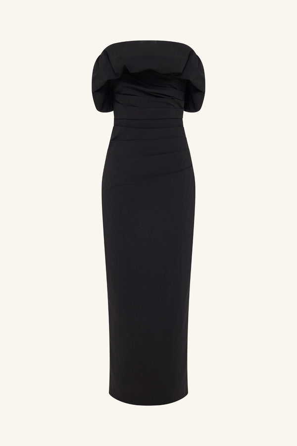 CAMPBELL STRAPLESS BUBBLE MAXI DRESS - BLACK_G