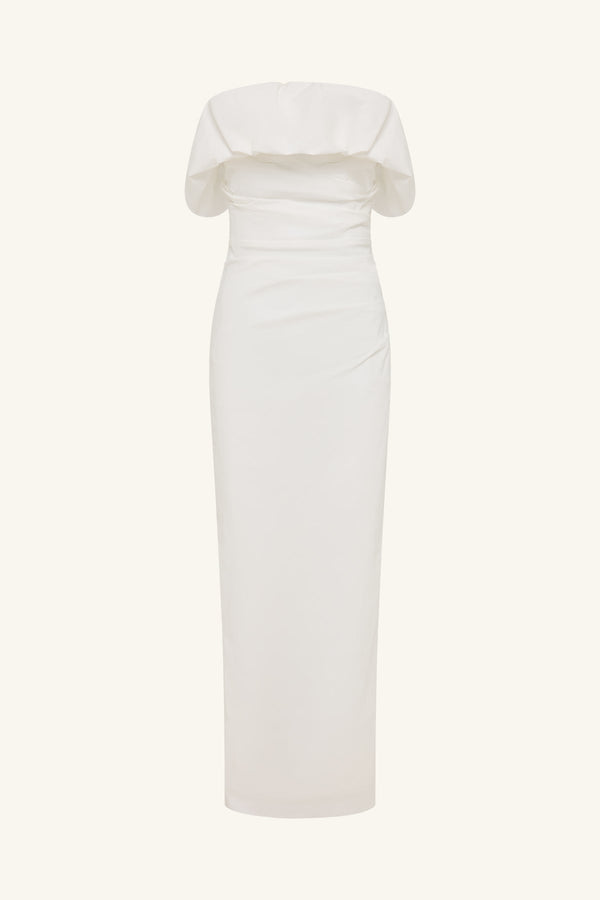 shona joy weyes strapless linen blend midi dress Isola Strapless Midi Dress