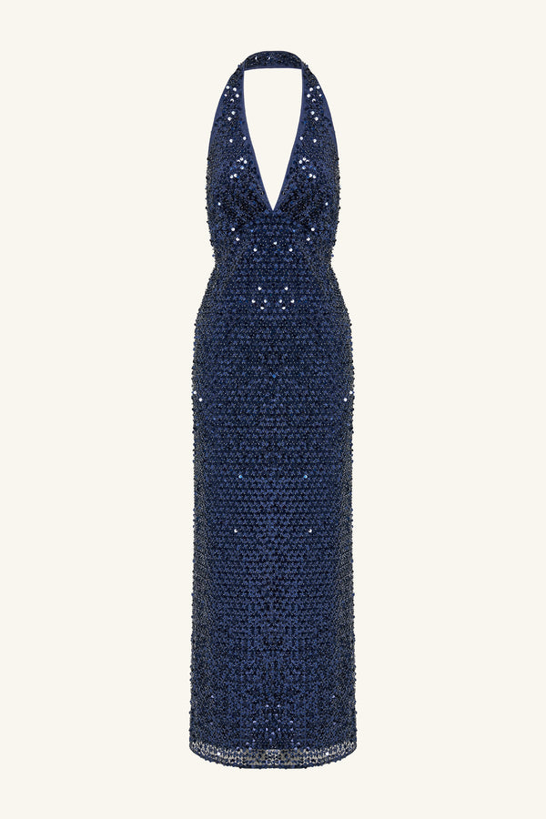 EVERLY PLUNGED HALTER MAXI DRESS - MOONLIGHT_G