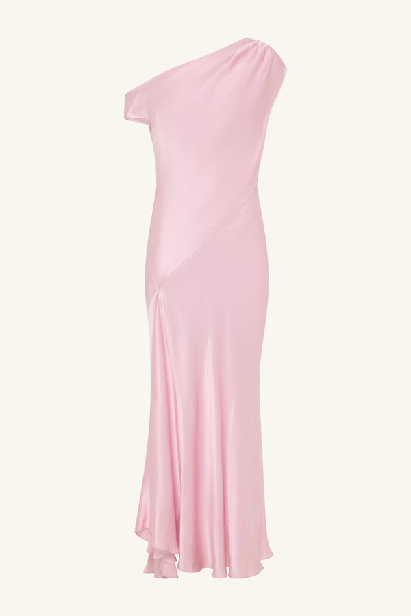 LA LUNE ASYMMETRICAL DRAPED MAXI DRESS - BLOSSOM_G