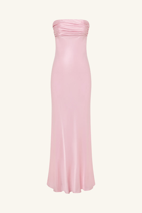 LA LUNE STRAPLESS RUCHED BODICE MAXI DRESS - BLOSSOM_G
