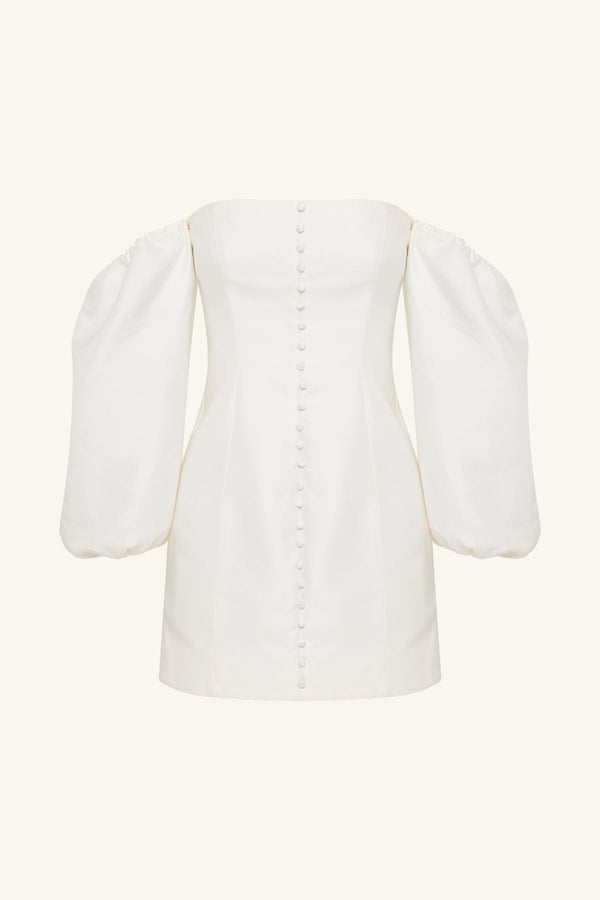 CALCITE BALLOON SLEEVE OFF SHOULDER MINI DRESS_G