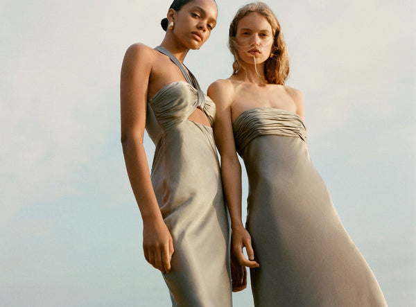 LA LUNE STRAPLESS RUCHED BODICE MAXI DRESS - SAGE_C