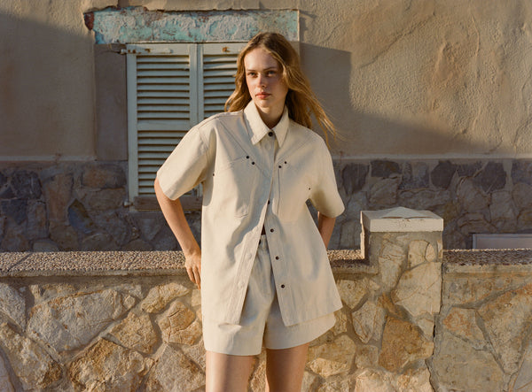 SIERRA SHORT SLEEVE SHIRT - CREAM_C