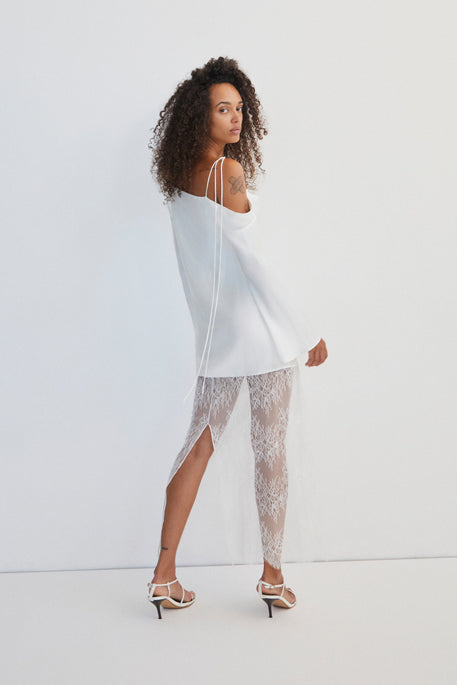 LABYRINTH LACE LONG SLEEVE MAXI DRESS - IVORY