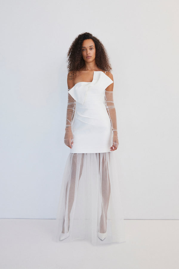 HALO SHEER MAXI SKIRT - IVORY