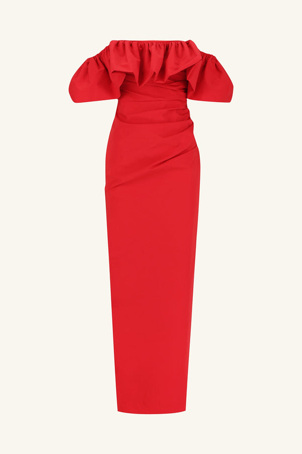 Campbell Off Shoulder Bubble Maxi Dress | Goji | Dresses | Shona Joy Shona Joy US Campbell Off Shoulder Bubble Maxi Dress | Goji | Dresses | Shona Joy Shona Joy US