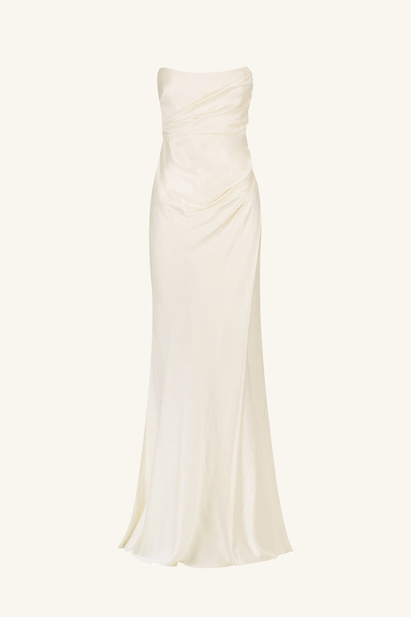 La Lune Cumulus Silk Strapless Draped Corset Maxi Dress | Ivory | Dresses | Shona Joy Shona Joy US La Lune Cumulus Silk Strapless Draped Corset Maxi Dress | Ivory | Dresses | Shona Joy Shona Joy US
