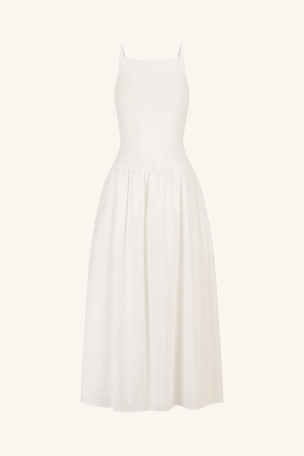 ALIAH HIGH NECK MIDI DRESS - IVORY_G