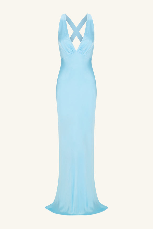 Shona Joy - La Lune Plunged Cross Back Maxi Dress - Iceberg Blue - Bridesmaids Dress Shona Joy - La Lune Plunged Cross Back Maxi Dress - Iceberg Blue - Bridesmaids Dress