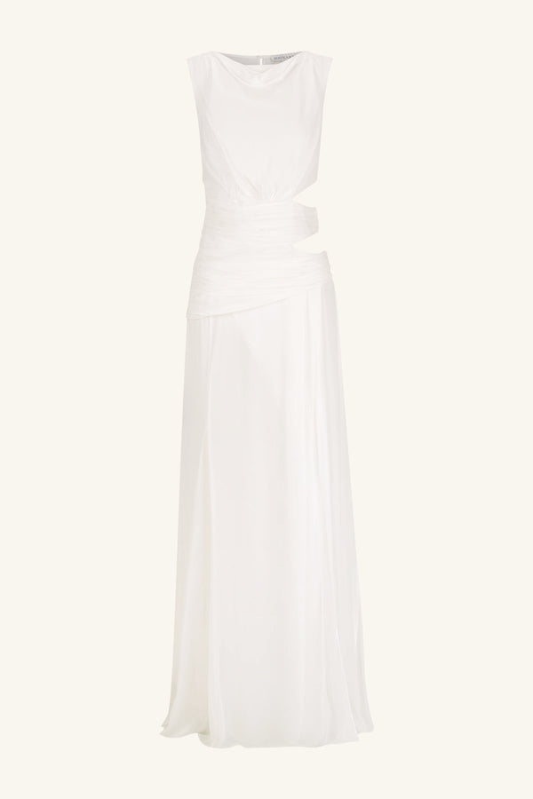 CLAUDE SIDE SPLIT MAXI DRESS - IVORY_G