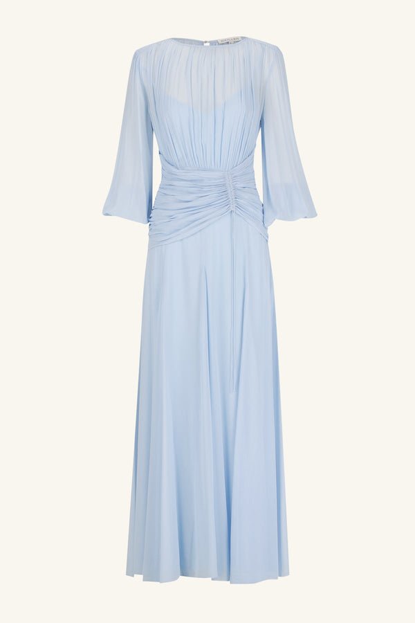 Emory High Neck Balloon Sleeve Maxi Dress | Arcadian Blue | Dresses | Shona Joy Shona Joy US Emory High Neck Balloon Sleeve Maxi Dress | Arcadian Blue | Dresses | Shona Joy Shona Joy US