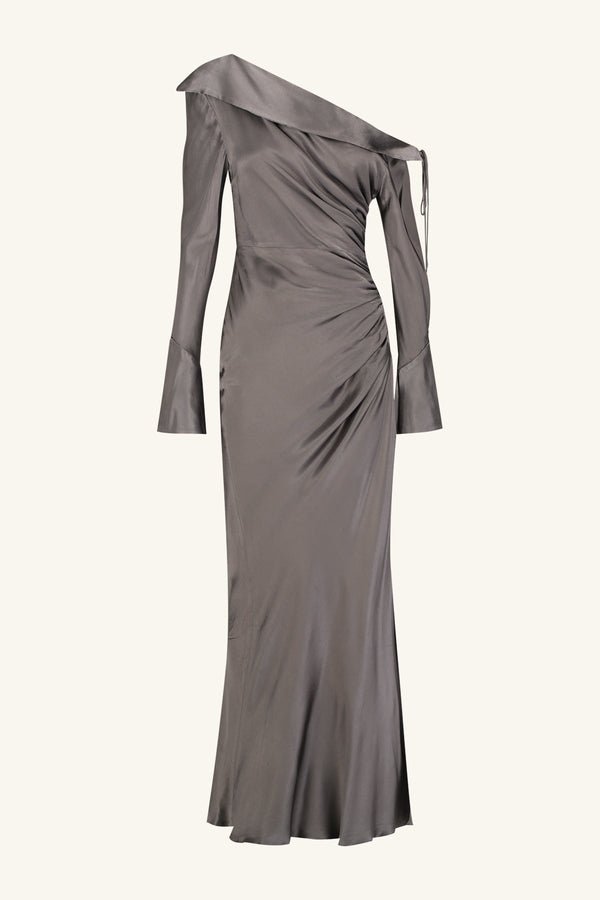 Shona Joy - La Lune Long Sleeve Gathered Maxi Dress - Graphite - Bridesmaids Dress Shona Joy - La Lune Long Sleeve Gathered Maxi Dress - Graphite - Bridesmaids Dress