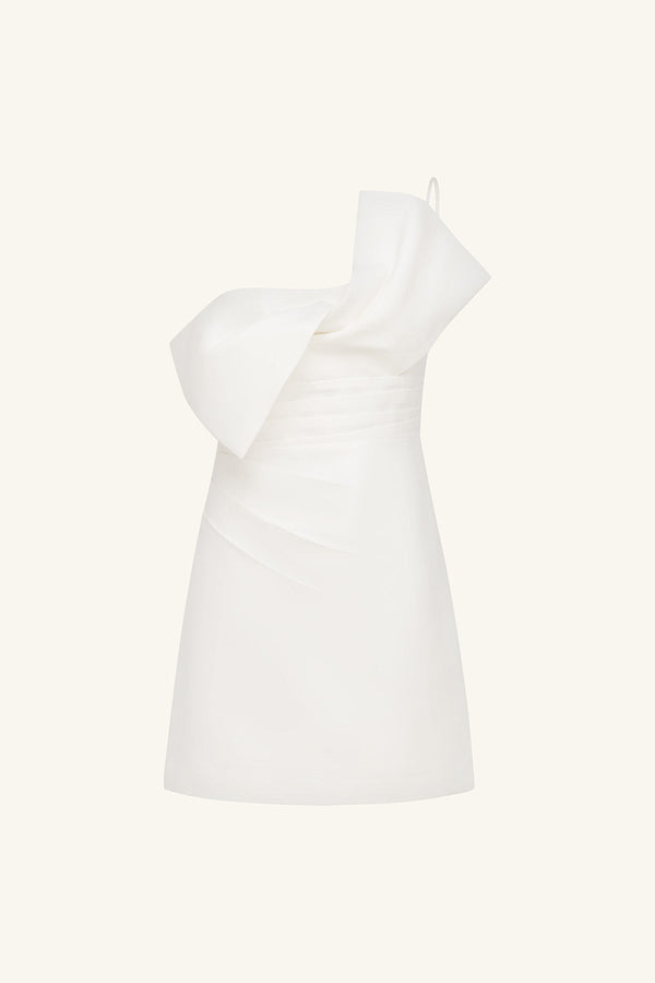 OTIS TWIST KNOT MINI DRESS - IVORY_G