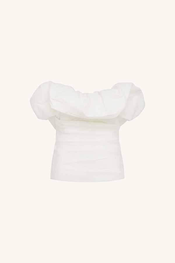 CAMPBELL STRAPLESS BUBBLE TOP - IVORY_G