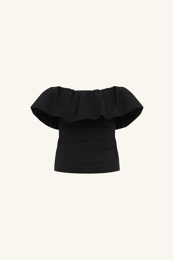 CAMPBELL STRAPLESS BUBBLE TOP - BLACK_G