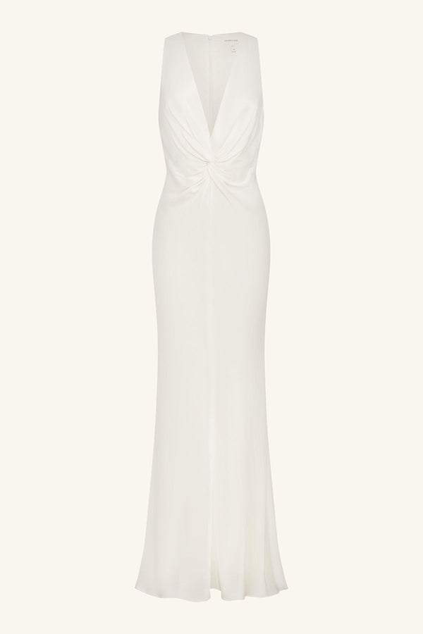 LA LUNE LOW TWIST MAXI DRESS - WHITE_G