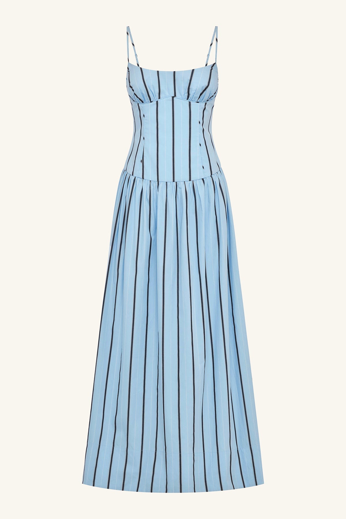 Saxon Panelled Bustier Maxi Dress | Bather Stripe | Dresses