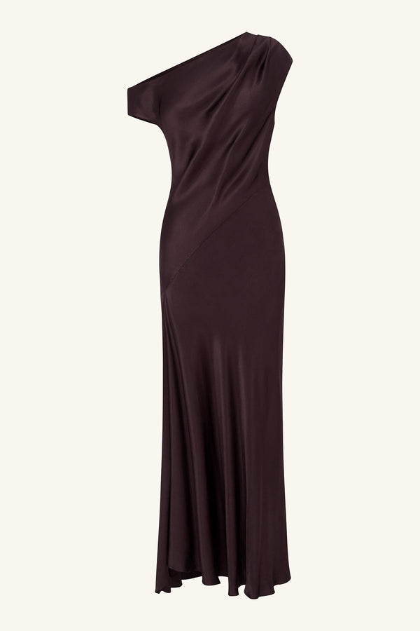 shona joy cocktail draped maxi dress Agnes Draped Ruffle Maxi Dress | Cherry | Dresses