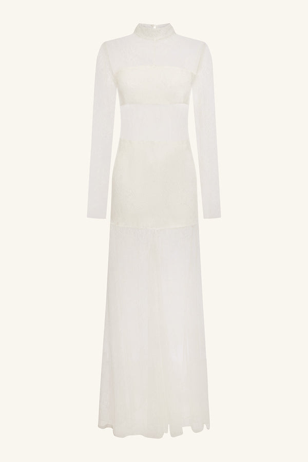 LABYRINTH LACE HIGH NECK MAXI DRESS - IVORY_G
