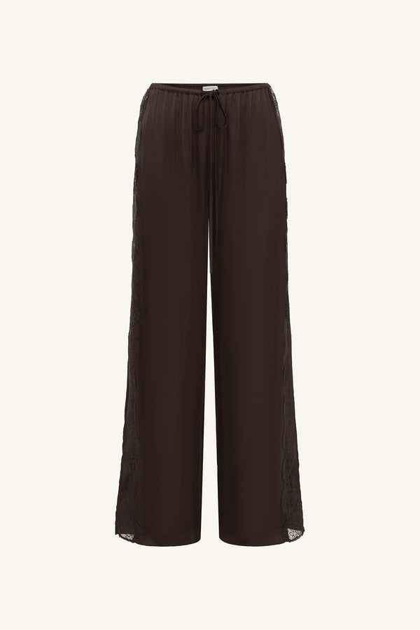 SIMONA LACE SIDE PANEL PANT - ESPRESSO_G