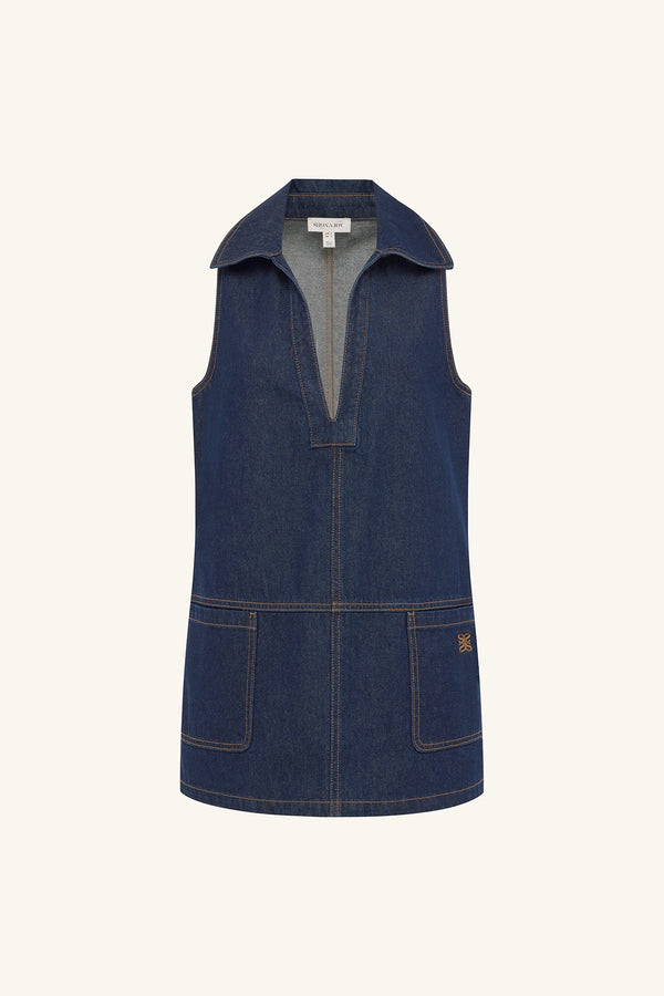 RITA COLLARED SHIFT MINI DRESS_G