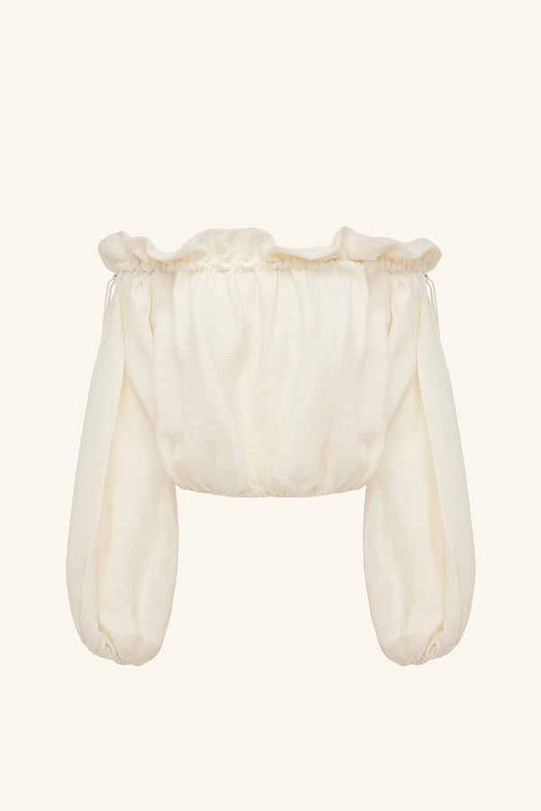 JASPER LINEN BLEND BLOUSE - RESIN_G