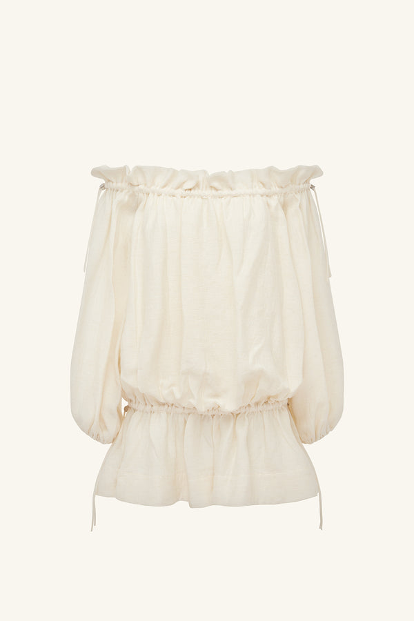 JASPER LINEN BLEND MINI DRESS - RESIN_G