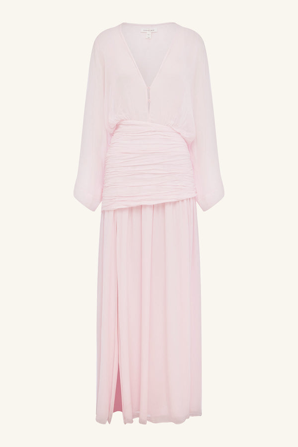 AMINA FLARED SLEEVE PLUNGED MAXI DRESS - FAIRYFLOSS_G