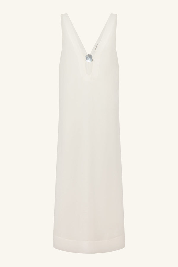 PALOMA PLUNGED MAXI DRESS - IVORY_G